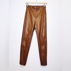 Zara Brown Leather Leggings